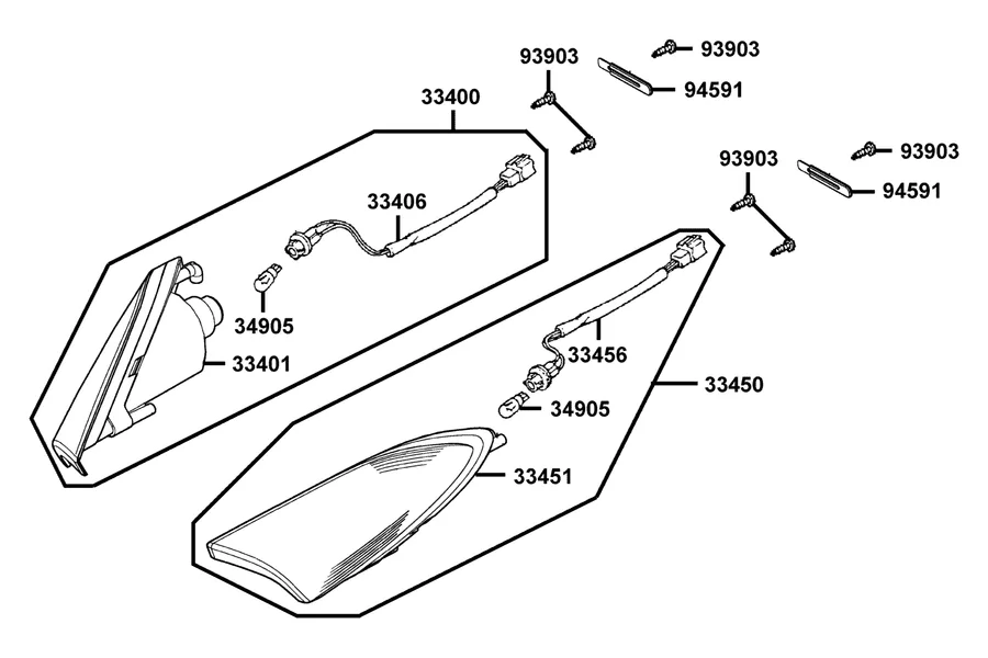 F17 Front Winker and Rr Winker parts diagram