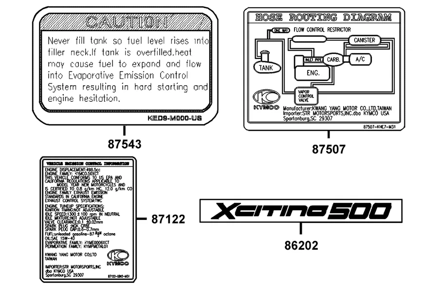 F26 Emblem and Stripe parts diagram