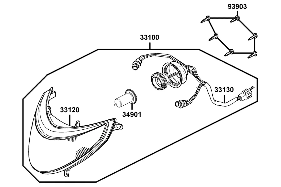 F01 Head Light parts diagram