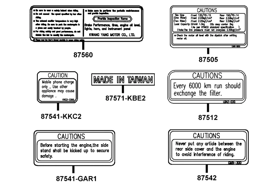 F25 Caution Label parts diagram
