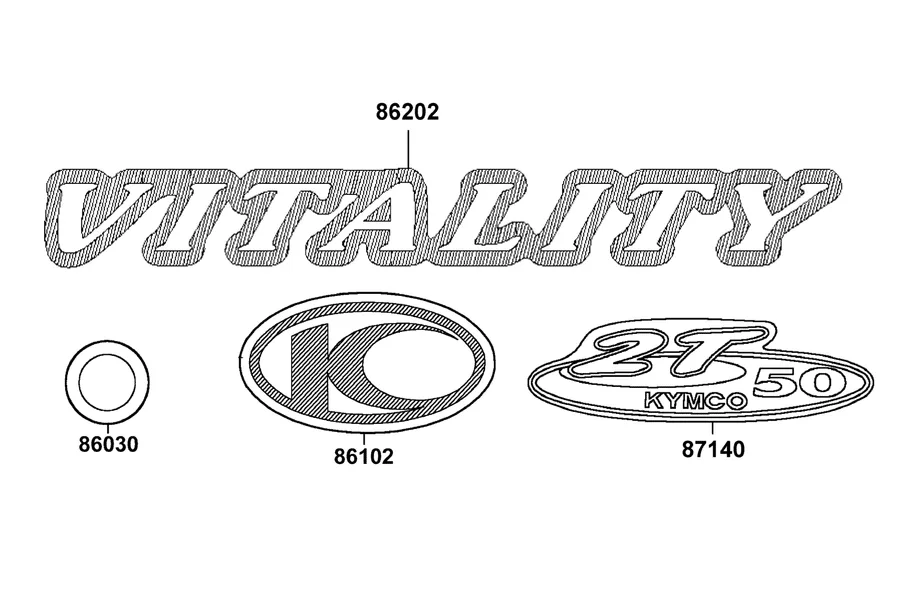 F25 Emblem and Stripe parts diagram