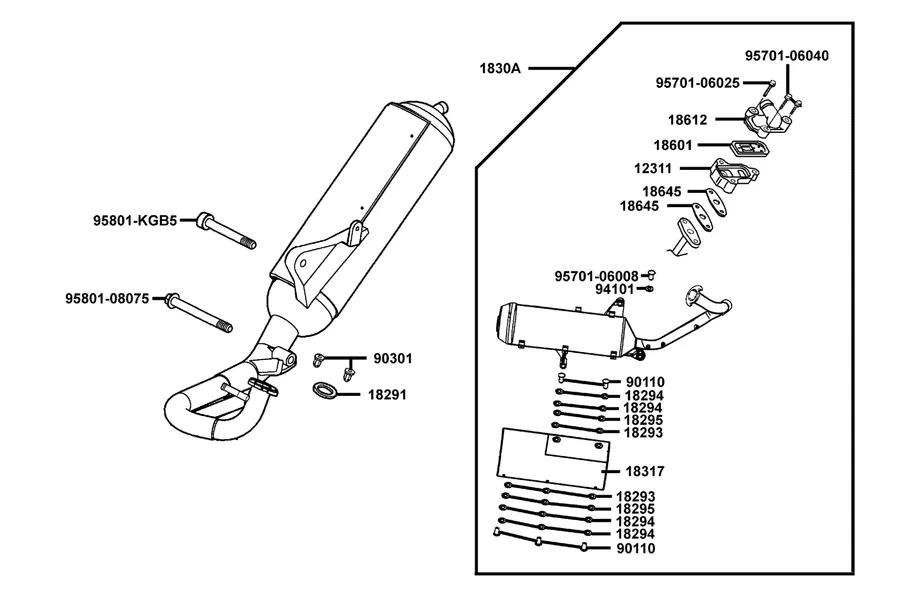 F15 Exhaust Muffler parts diagram