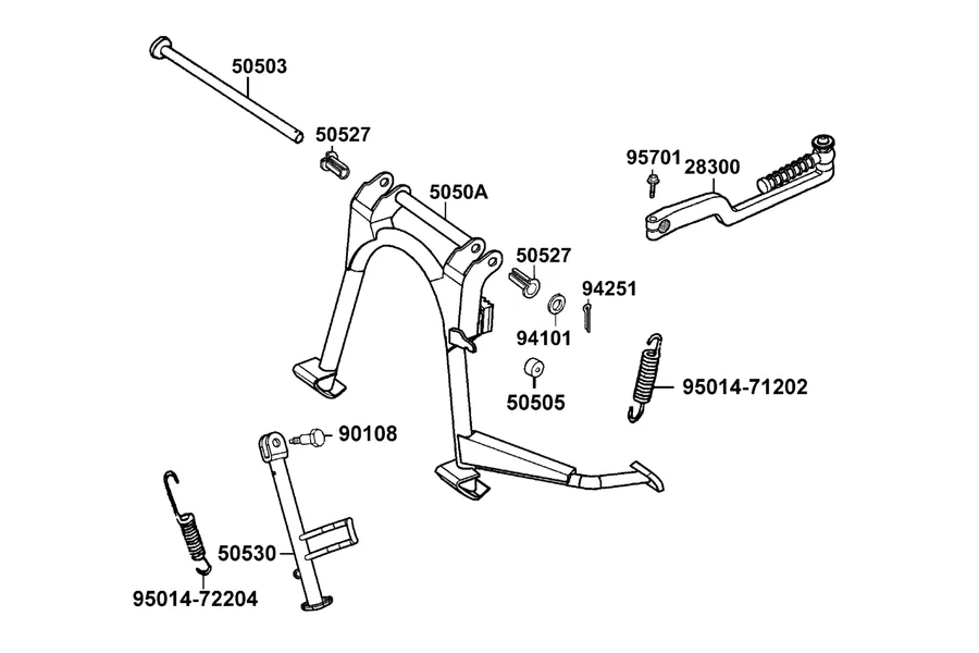 F16 Stand and Kick Starter Arm parts diagram