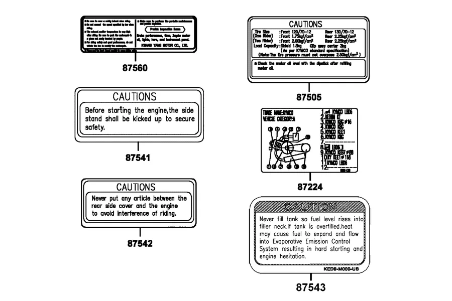 F23 Caution Label parts diagram