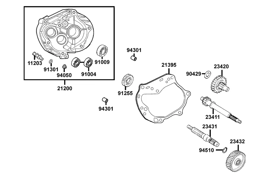 E08 Transmission parts diagram
