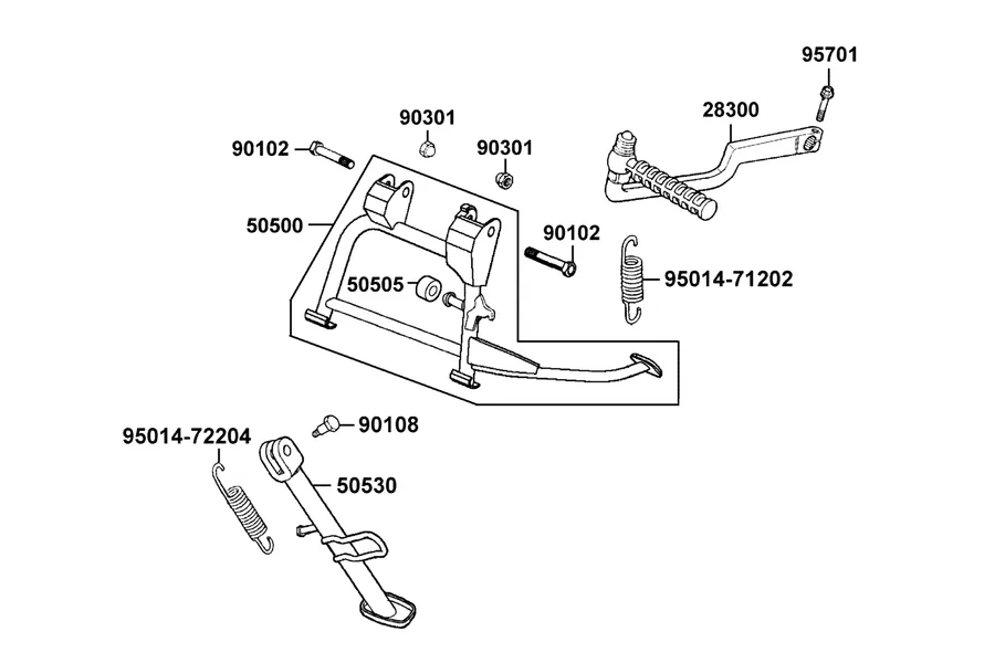 F15 Stand and Kick Starter Arm parts diagram