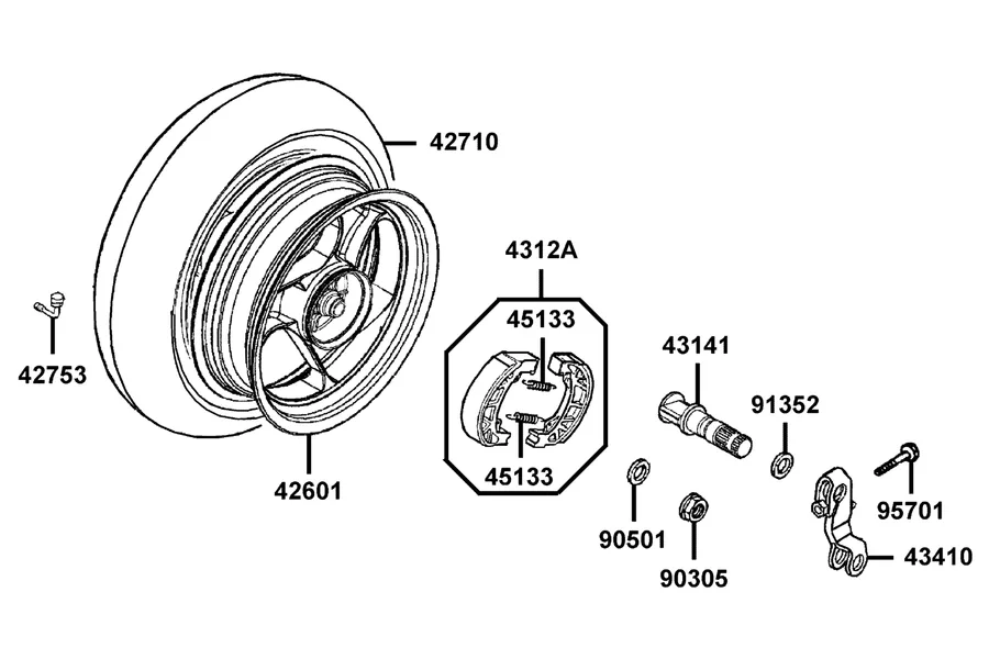 F08 Rear Wheel parts diagram