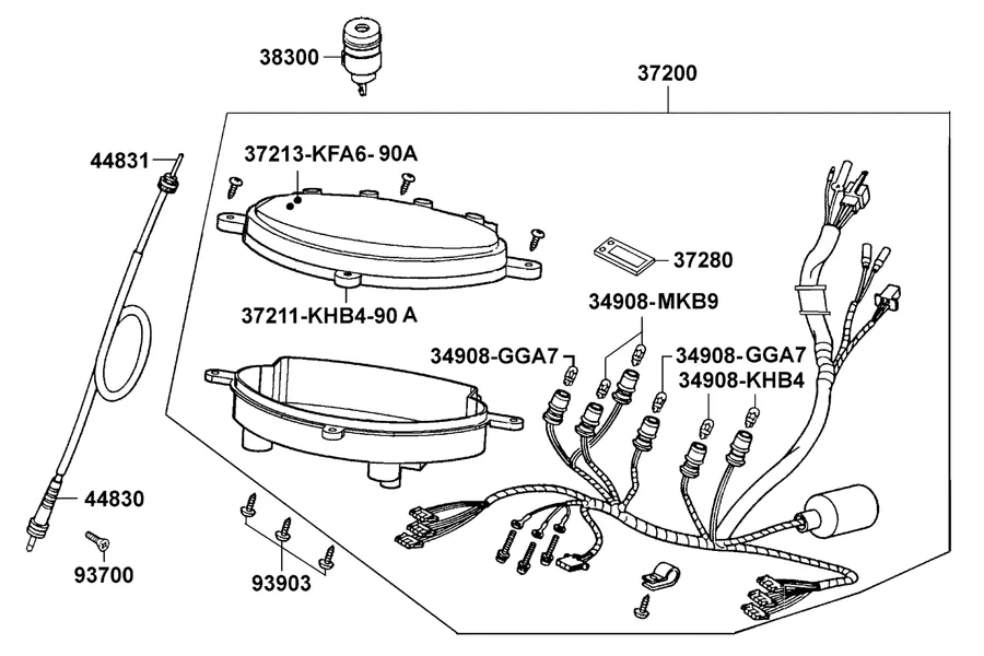 F02 Speedometer parts diagram