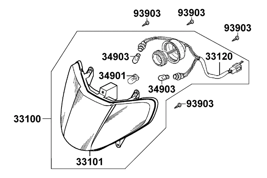F01 Head Light parts diagram