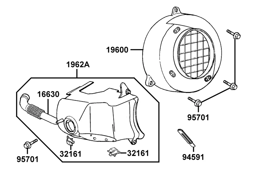 E01 Fan Cover and Shroud parts diagram