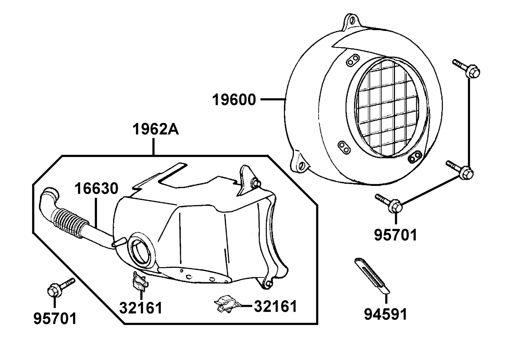 KYMCO VITALITY 50 (2004-2006) Fan Cover and Shroud parts diagram