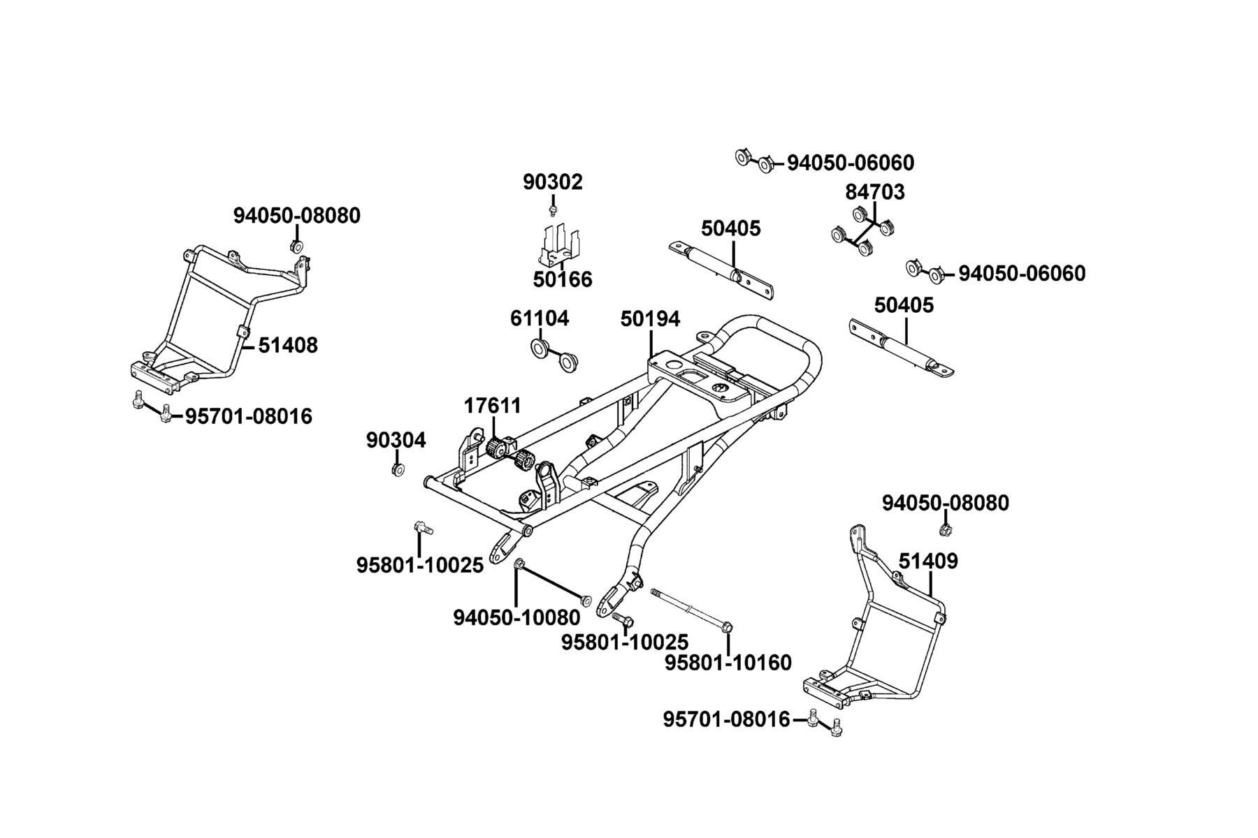 Mongoose 270 (2016~) Rear Pipe Sub Frame parts diagram