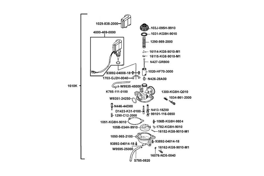 E09 Carburetor parts diagram