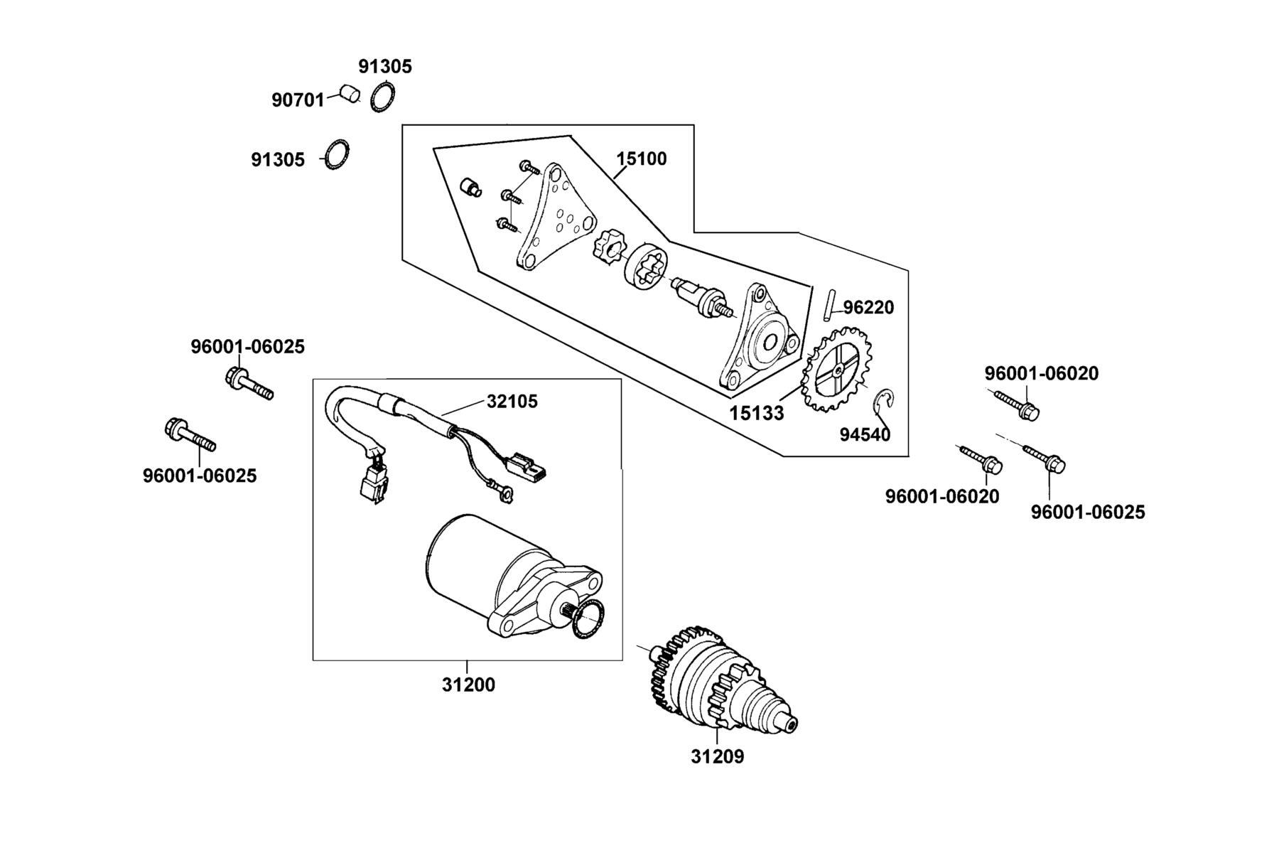 KYMCO A-TOWN (2020) Starting Motor Oil Pump parts diagram