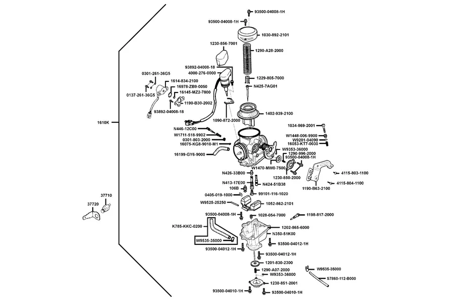 E08 Carburetor parts diagram