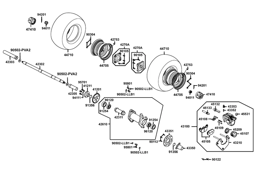 F06 Rear Wheel parts diagram