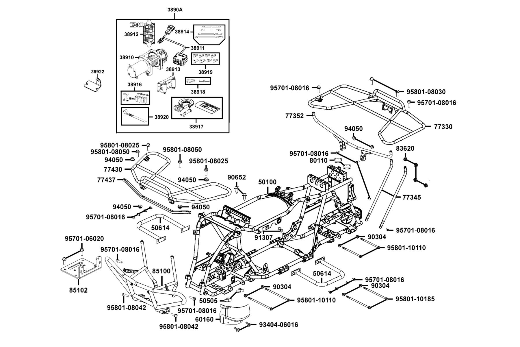 MXU 450i LE (2017~) Frame Body parts diagram