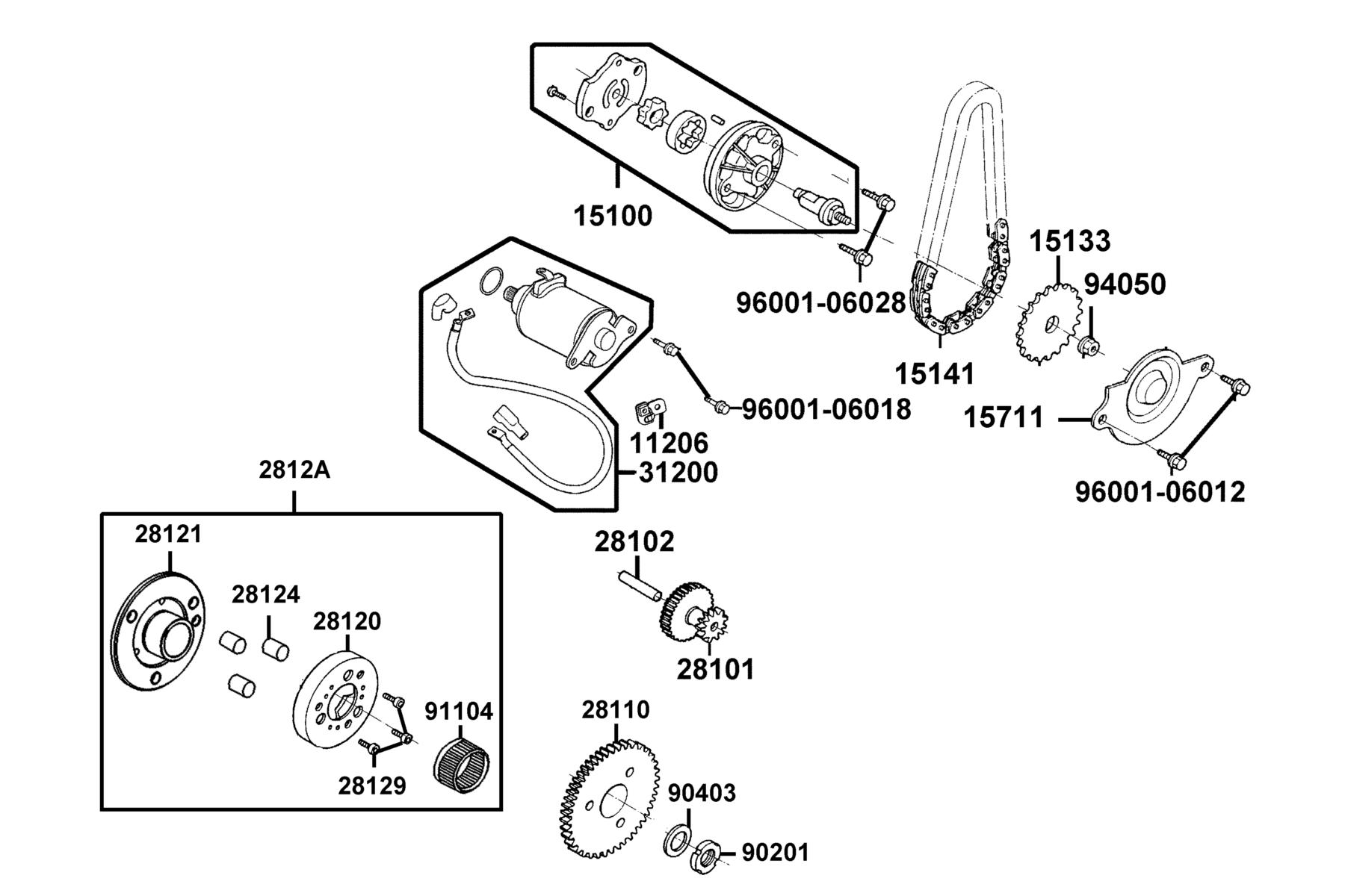 Like 150i ABS(2022) Starting Motor ● Oil Pump parts diagram