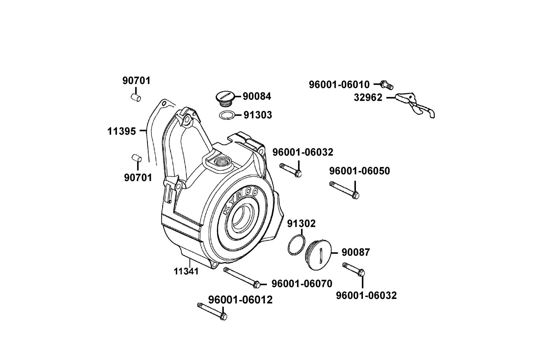 K-PIPE 125(2020) Crankcase Left Cover parts diagram