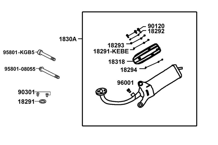 F14 Exhaust Muffler parts diagram