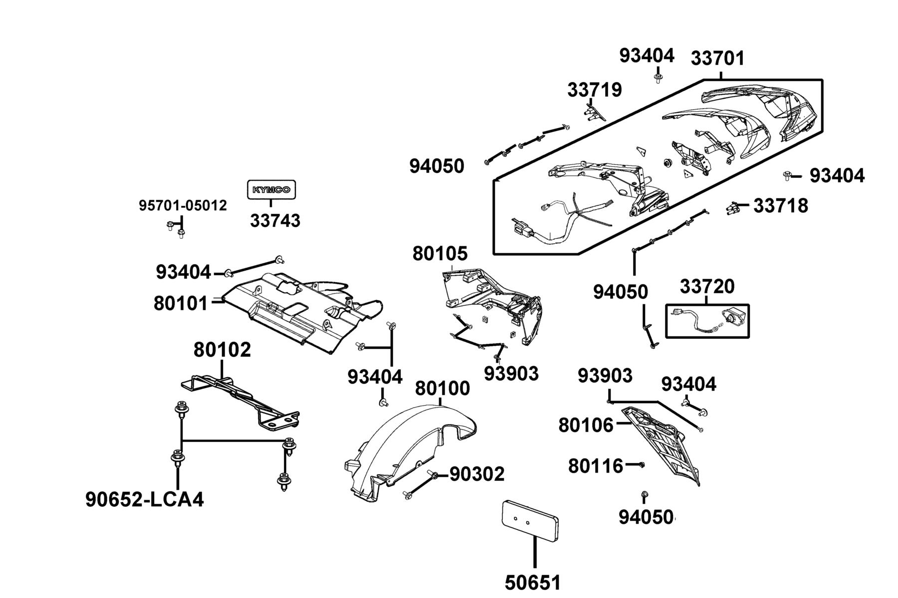 Like 150i ABS (2021) Tail Light parts diagram