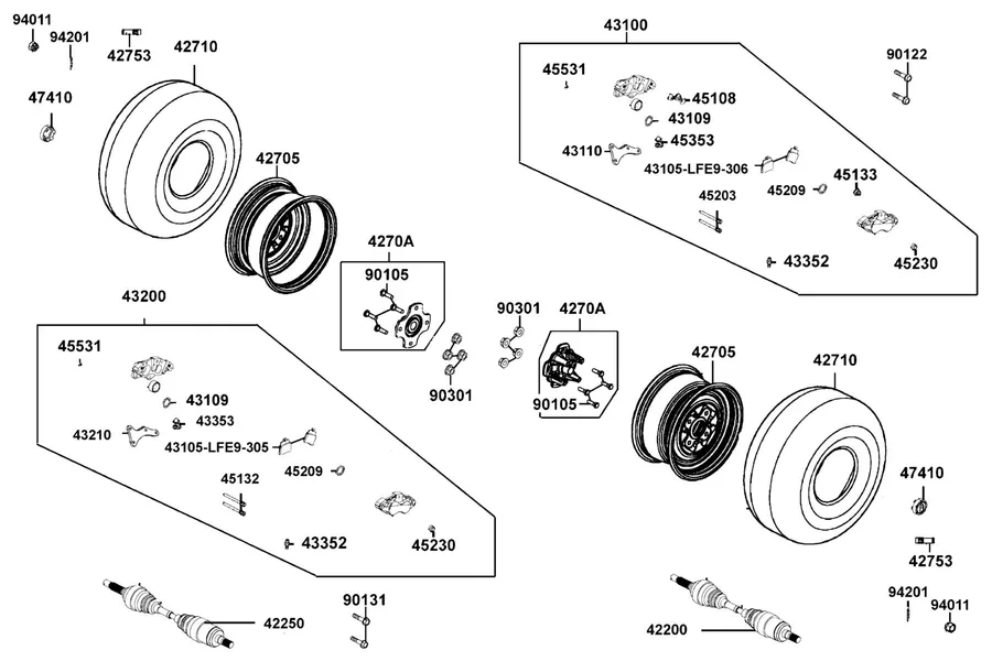 F08 Rear Wheel parts diagram