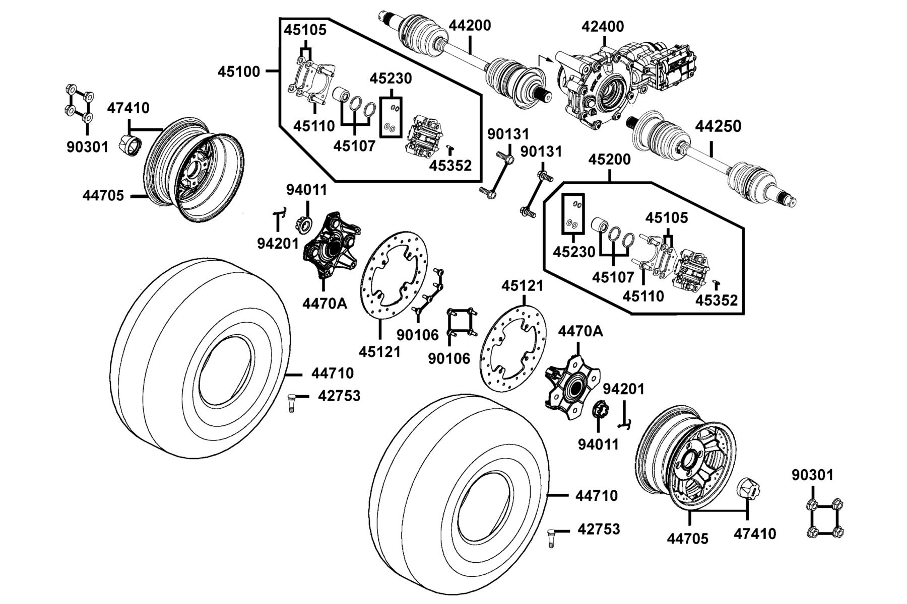 MXU 450i LE(2018) Front Wheel parts diagram