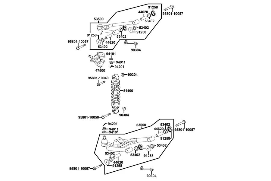 F17 Cushion and Left Arm Swing parts diagram