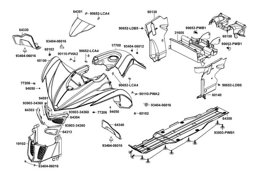 F05 Fender Front parts diagram