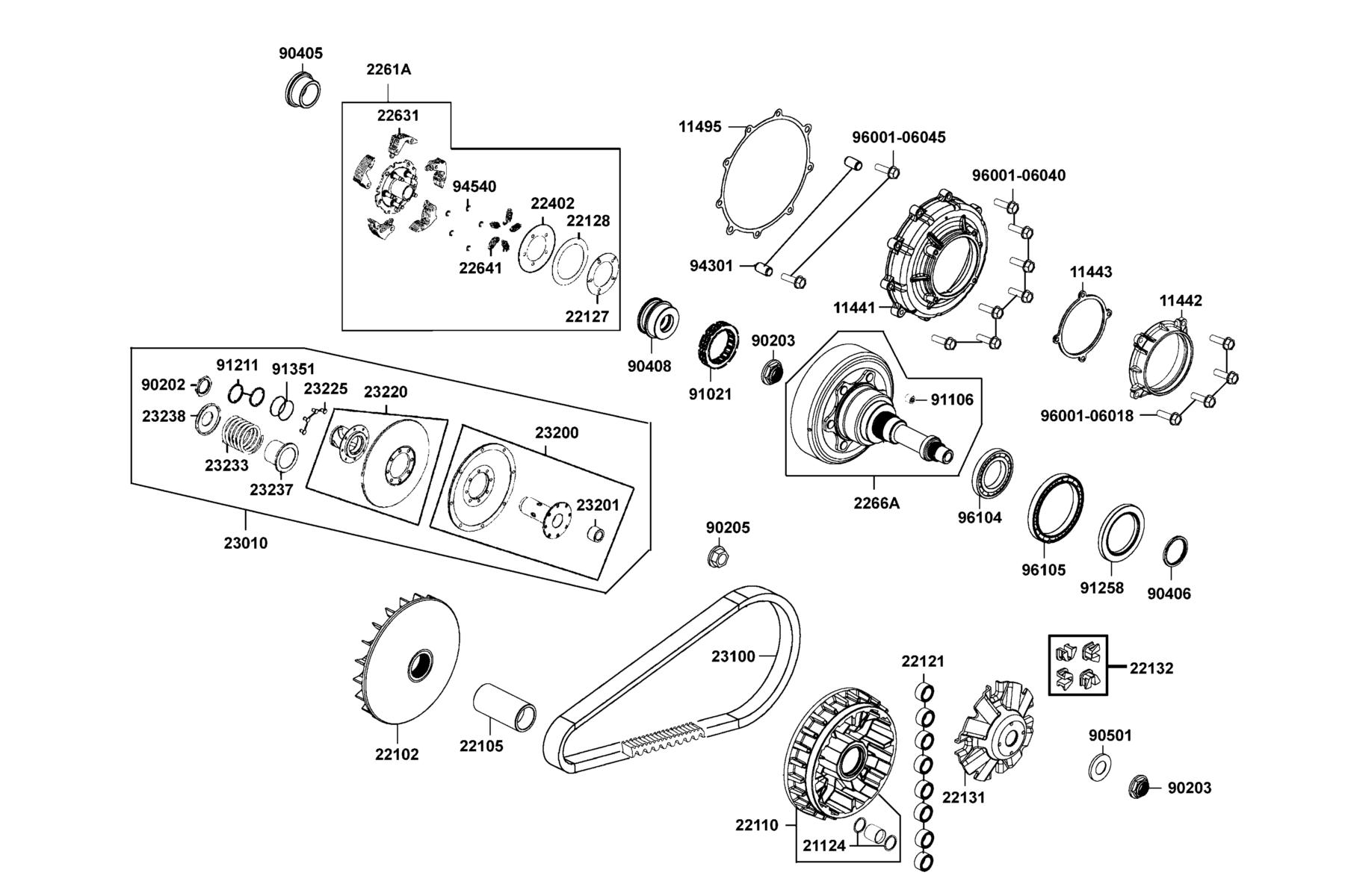 MXU 700i(2019) Drive Pulley parts diagram