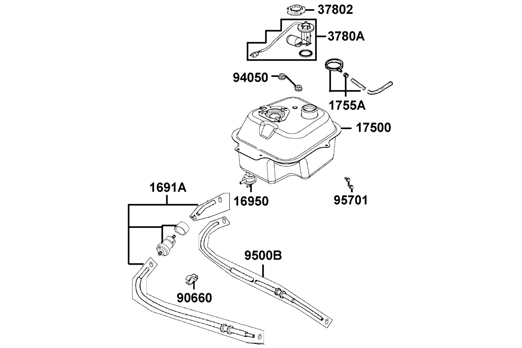 Agility 50 MY2026 Fuel Tank parts diagram