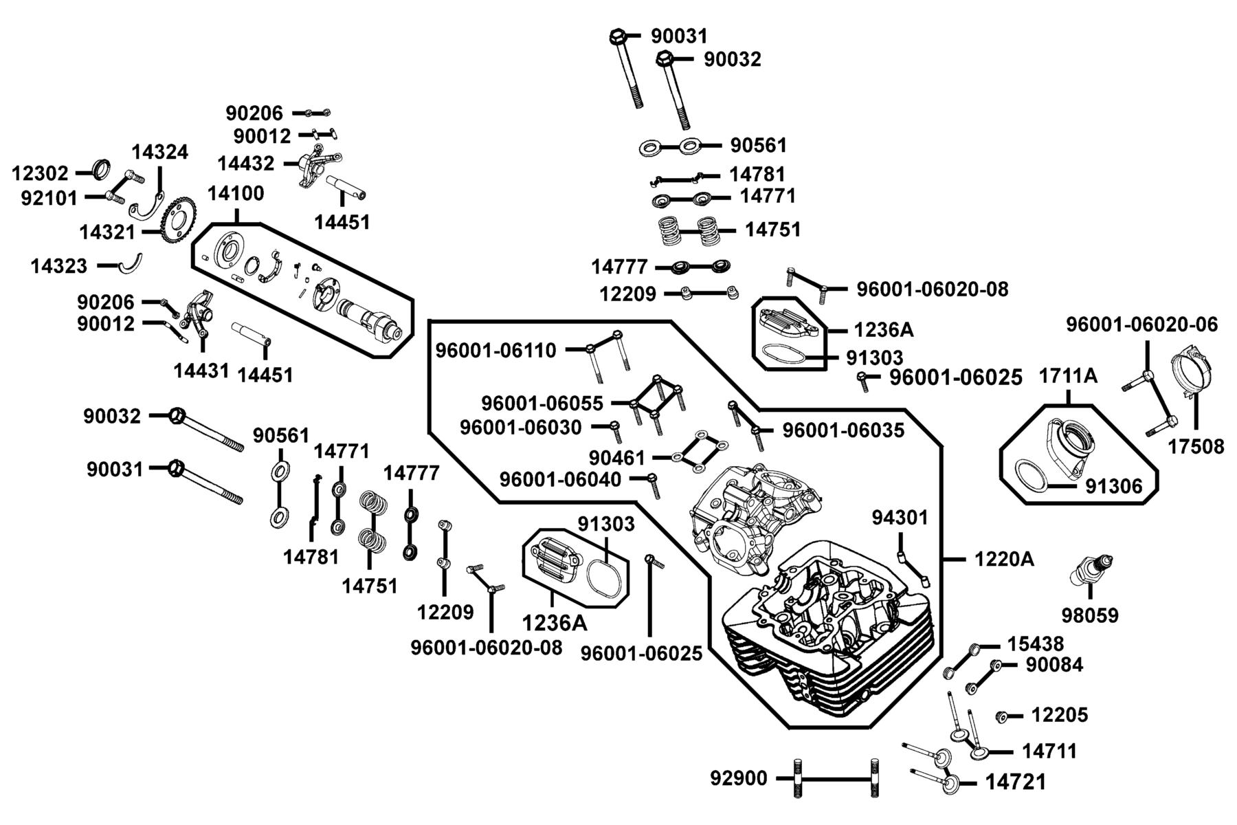 KYMCO MXU 375 (Utility)_Off Road Cylinder Head Cover and Cylinder Head parts diagram