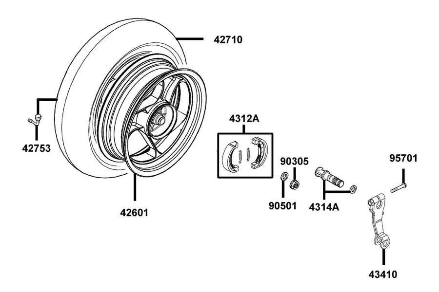 F08 Rear Wheel parts diagram