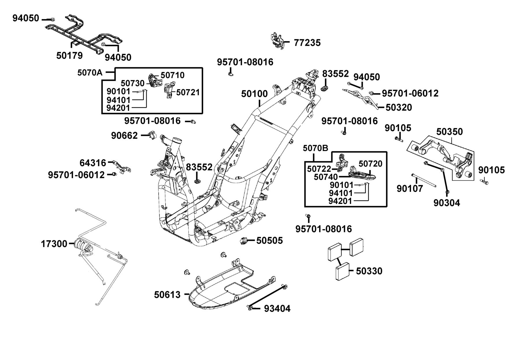 New People S 150(2020~ Frame Body parts diagram