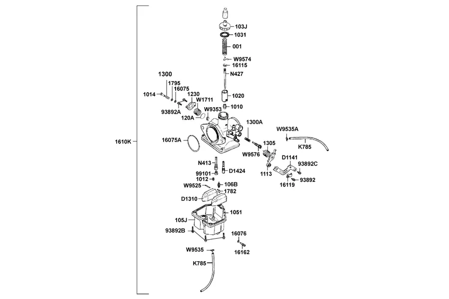 E08 Carburetor parts diagram