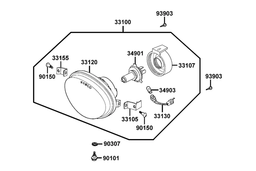 F01 Head Light parts diagram