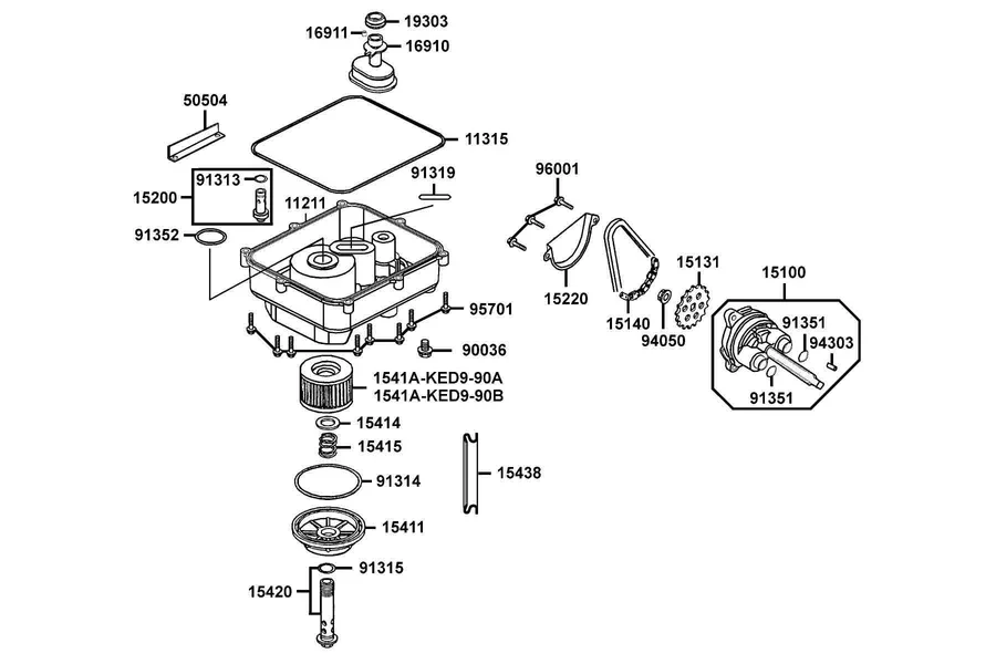 E11 Oil Pump parts diagram