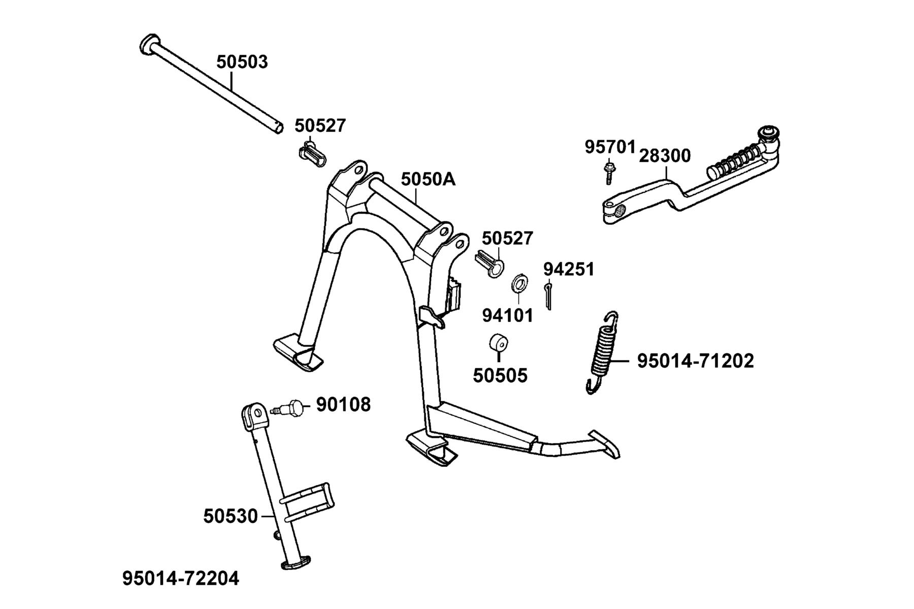 KYMCO VITALITY 50 Stand and Kick Starter Arm parts diagram