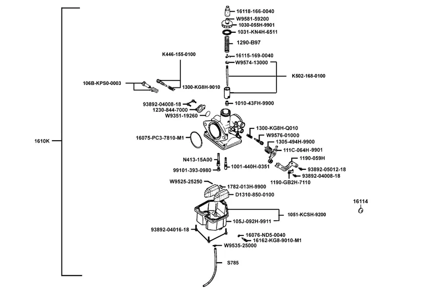 E09 Carburetor parts diagram