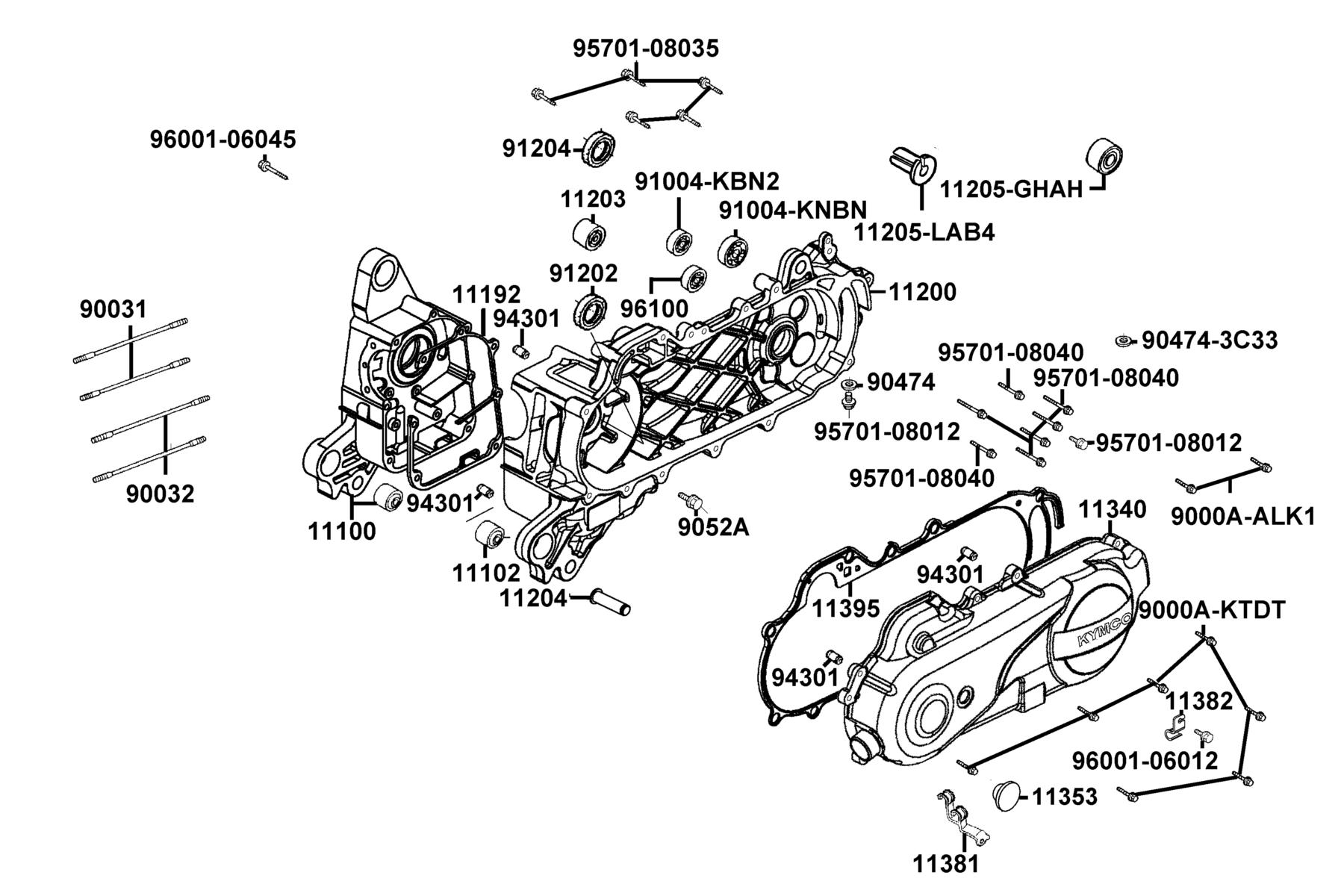 LIKE(2)50(2019~) Crank Case parts diagram