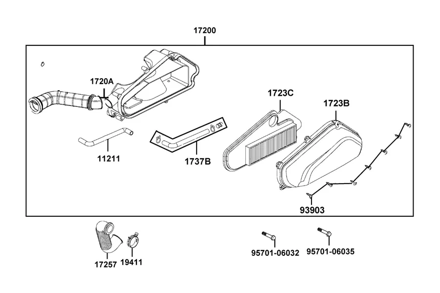 F13 Air Cleaner parts diagram