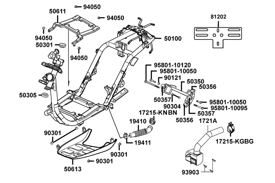 F21 Frame Body parts diagram