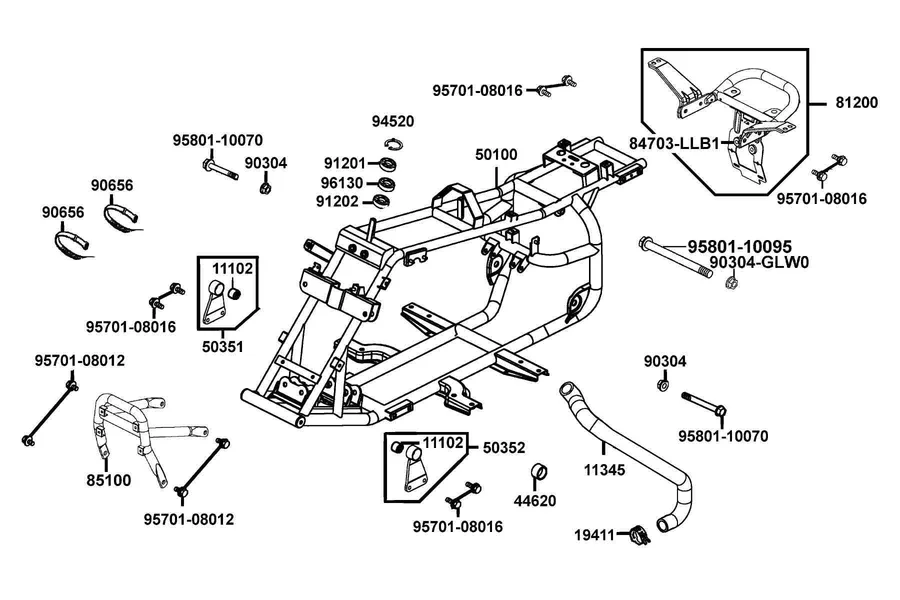 F19 Frame Body parts diagram