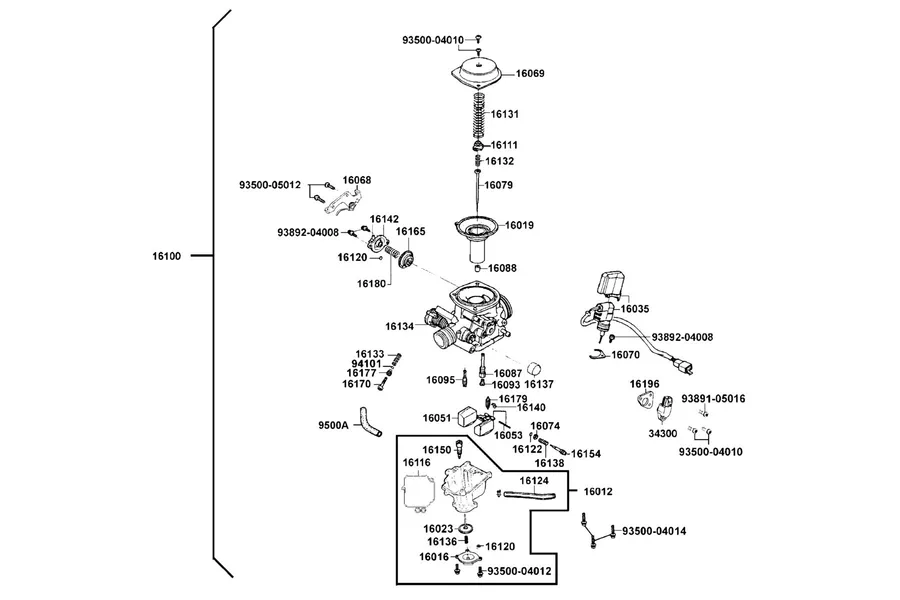 E11 Carburetor parts diagram