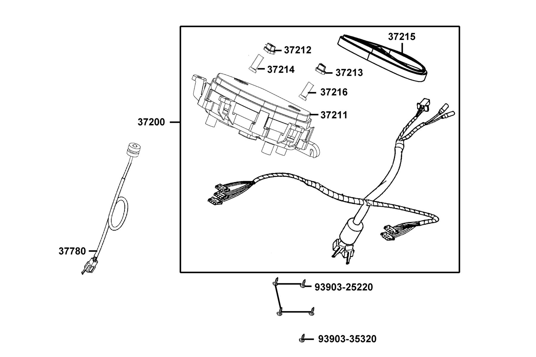 LIKE(2)50(2019~) Speedometer parts diagram