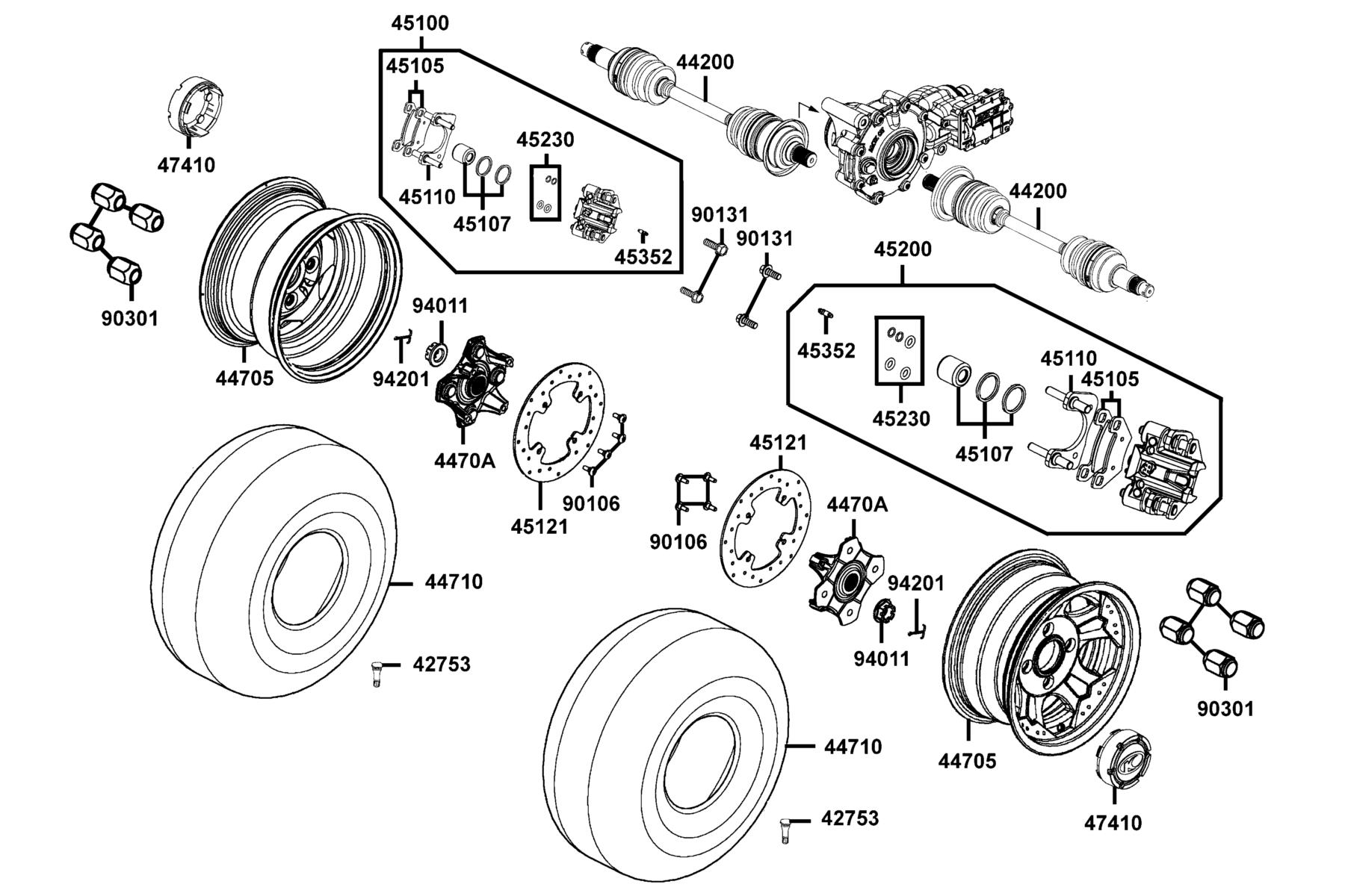 MAXXER 450I Front Wheel parts diagram