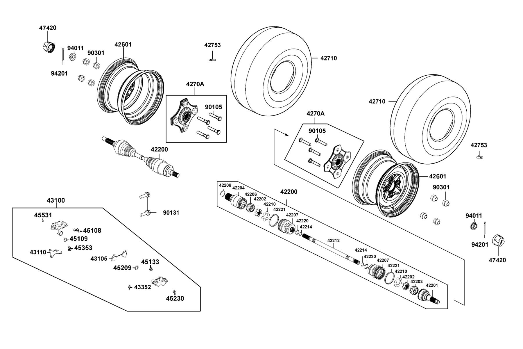 UXV 450i LE(2018) Wheel Assy Rr parts diagram