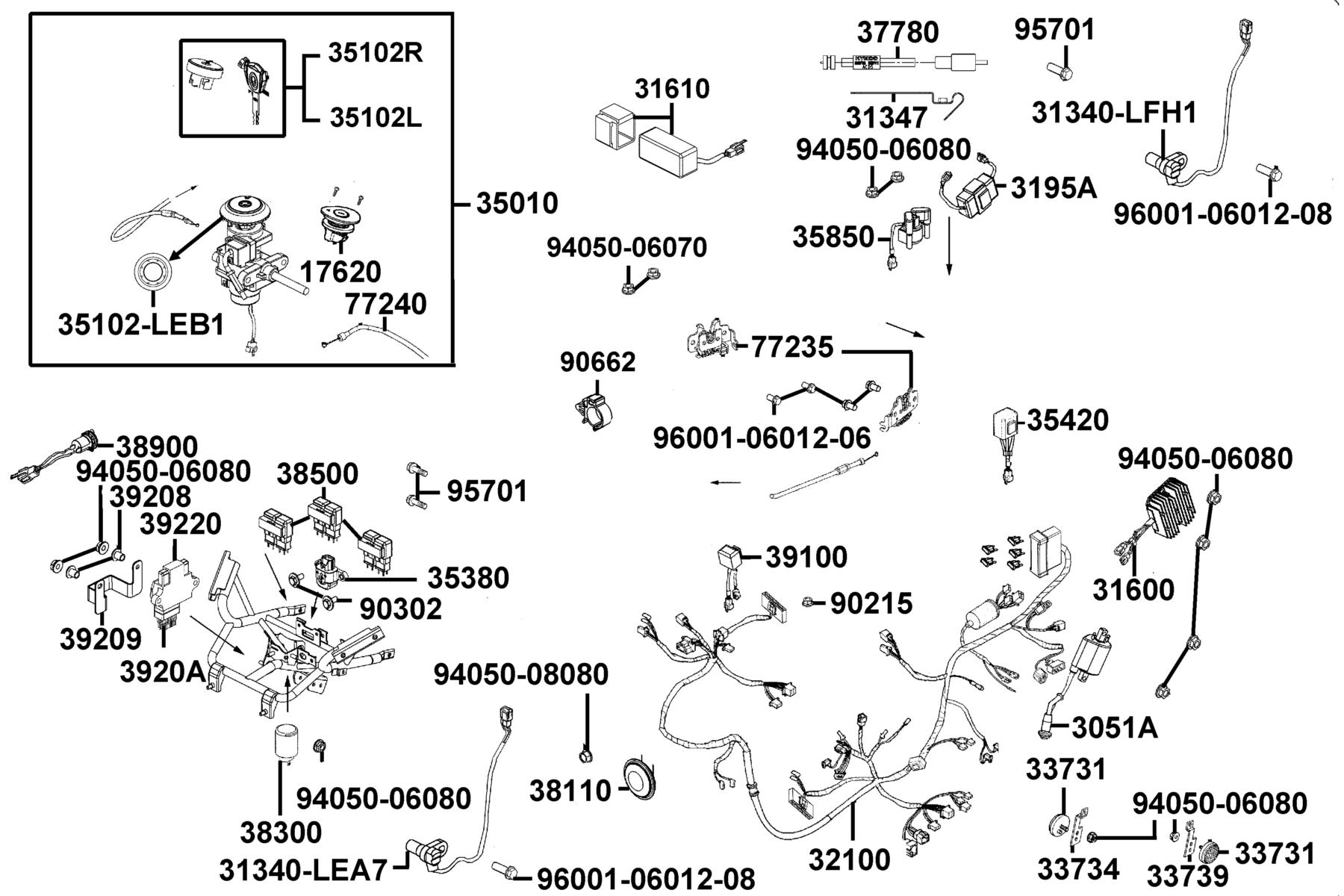 X-TOWN300i ABS (2019) Wire Harness parts diagram