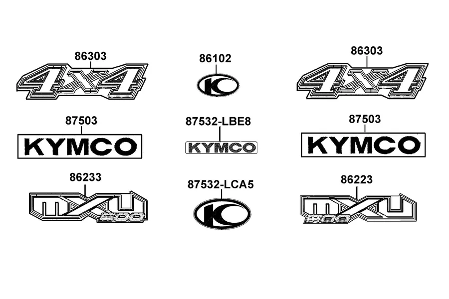 F23 Emblem and Stripe parts diagram