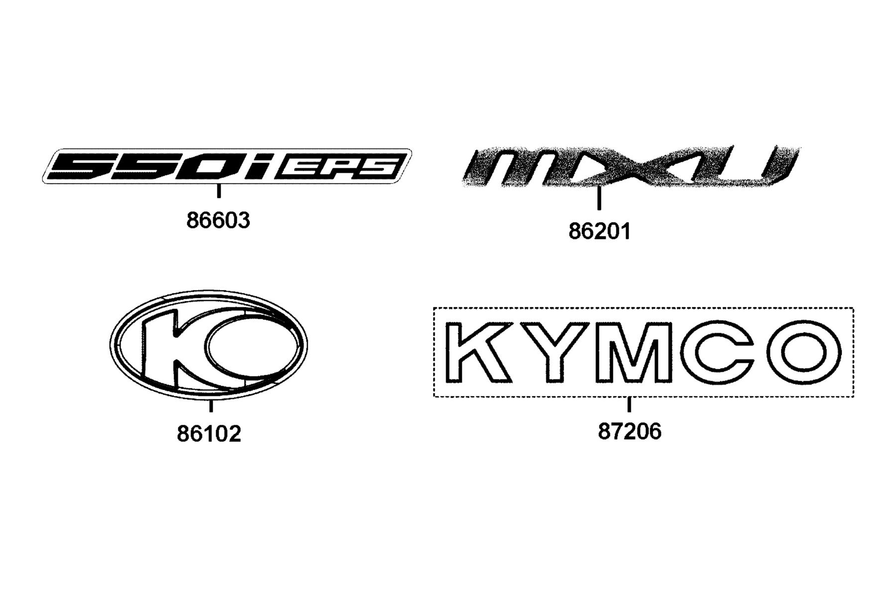 MXU 550i (2023) Emblem●Stripe parts diagram